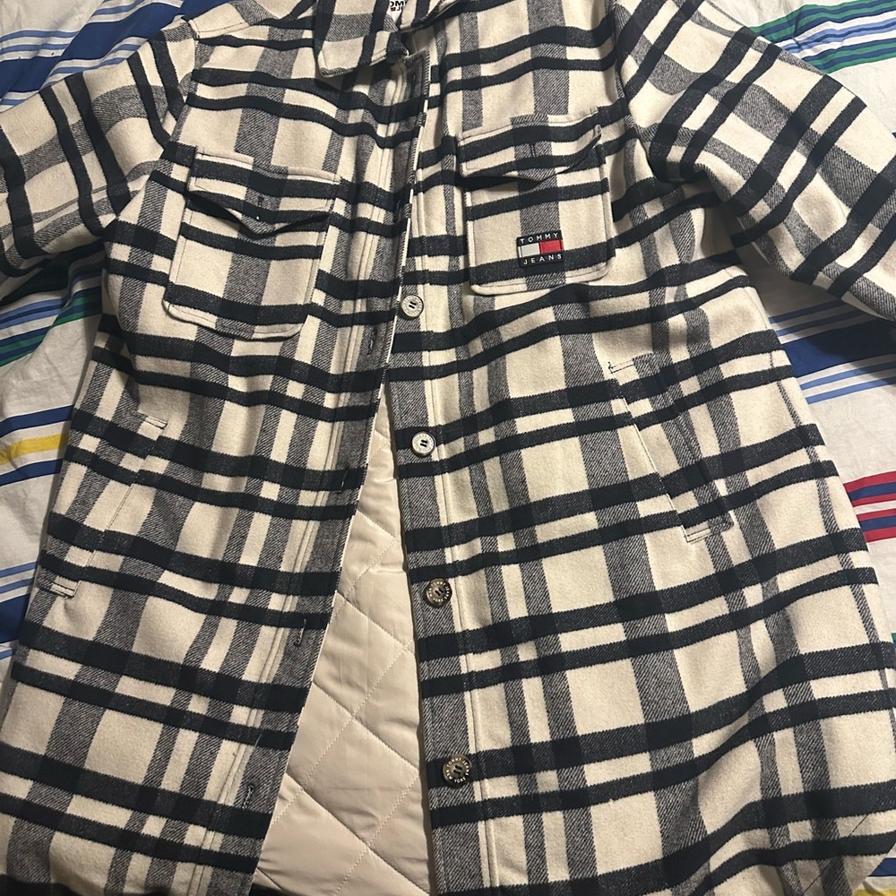 Tommy Hilfiger Black and Cream Plaid Jacket